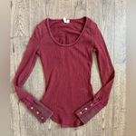 Free People  Sunnie Valley Cuff Thermal- Maroon- Size XS Photo 5