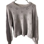 Madewell Cotton Floral Pointelle Pullover Sweater Small Women’s Lilac Purple Photo 1