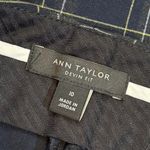 Ann Taylor Devin Fit Women’s 10 Dark Blue Plaid Stripes Trouser Pants Chic Work Photo 6