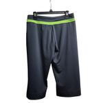 Nike  Womens Athletic Capri Pants Cropped Performance Gray Neon Green Logo L Photo 2