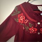 Limited edition design appleseeds Floral Knit button down cardigan Burgundy Red Size undefined Photo 3