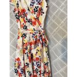DKNY Floral Wrap Midi Dress Womens Sz 6 Blush Pink Fairycore Feminine Dainty Photo 3