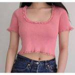 For Love & Lemons  x Victoria's Secret Pink Ribbed Calla Knit Crop Top Sz. S Photo 0