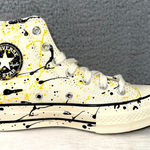 Converse Shoes Womens 7 Mens 5 Off-White Paint Splatter Chuck 70 Hi Sneakers NEW Photo 0