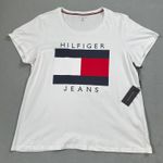 Tommy Hilfiger NWT Jeans Shirt 0X Womens White Graphic Tee Short Sleeve Top Photo 0