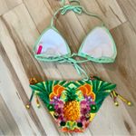Victoria's Secret Victoria’s Secret Light Green Bikini Top (SZ L) Floral & Pineapple Bottom(SZ M) Photo 1