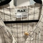 Flax  Beige and Black Plaid Check Linen Summer Jacket, Size M Photo 4