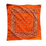 Orange Paisley Print Bandana Scarf Photo 2