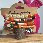 Halloween Beaded Bracelet Set Orange Photo 0