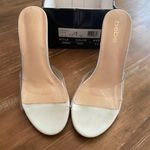 Bebe Sandra Clear Rhinestone & Leather Open-Toe Pumps Sz 9.5 Photo 7