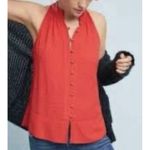 Maeve  Anthropologie Women’s Top Blouse Red Size Small. LTOP 796 Photo 4