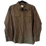 Tuckernuck  Army Green Steele  Long Sleeve Button Front Pockets XL Linen Blend Photo 0