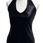 Hot Kiss NEW Vintage  Velvet Halter Neck Top Metallic Black S Deadstock NWT Photo 0