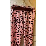 Unisex Pink Rave Festival Y2K Stretchy Skinny Leg Leggings Peach Animal Print Photo 5
