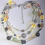 Lia Sophia Silver Tone Multicolor Beaded Boho Necklace Photo 0