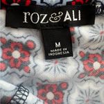 Roz & Ali  Diamond Pattern Blouse - Black, red  and White Photo 5