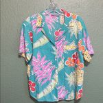 Vintage 80s Hawaiian Tropical Blouse Unisex Size M Photo 1