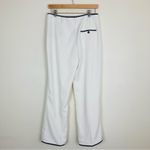 Equipment  white wide leg cropped trousers w/ black trim at waist, hem pockets. 6 Photo 3
