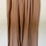 MNG Jeans Mango MNG Tan Khaki High Waisted Wide Leg Pleated Trousers m Photo 0