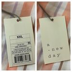 A New Day Target Button Down Blouse Long Sleeves Peach Stripes NEW Women’s XXL Photo 10