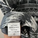 Johnny Was  Grey 100% Silk Dress with Brown Leather Trim/Tassle, Size XS (P) Photo 8