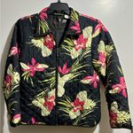 Vintage 220 Hickory Black and Pink Floral Bomber Jacket Quilted Texture (378) Size undefined Photo 0