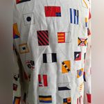 Vintage NOS Montgomery Ward Loomskill nautical flag blouse, size medium White Photo 6