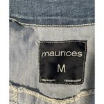 Maurice's  distressed blue denim Stretch Vest Women medium sleeveless pockets Photo 1