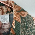 Erika  Floral Corduroy Long Sleeve Button Up Jacket Coastal Grandma Boho Size L Photo 3