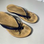Vionic Bella Navy Blue Patent Leather Flip Flop Sandals Women’s Size 10 Lizard Photo 3