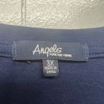 Angels Womens Top 3X Novelty Pineapple Print Casual Everyday Wear Soft Stretch Blue Photo 1