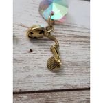 Vintage Clip On Earrings Chunky Clear/Iridescent Long Photo 7