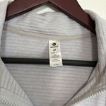 90 degrees Athletic Active Size Medium Gray Ribbed Zip Up Hooded Sweatshirt Photo 4