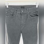 Mother Inside crop step fray guilty racer black with white stripe jeans sz 29 Photo 5