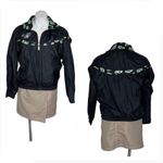 SERGIO TACCHINI Black Nylon Jacket Floral Paisley Size 8 Vintage Korea Photo 11
