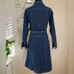 FISH Stylish Denim Trench Coat size Medium Blue Photo 4