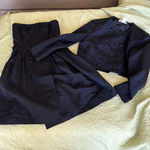 Vintage luxury suit set / tuxedo style George’s Rech strapless dress w/ jacket Black Photo 0