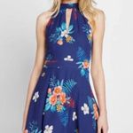 EXPRESS  Navy Floral Vacation Wedding Guest Dress 6 Photo 0