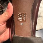 Rsvp  Burgundy Block Heel Copper Buckles Size 8 Great Condition  Never Wo… Photo 7