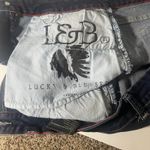 Lucky & Blessed Cutoff Dark‎ Wash Intentional Faded Denim Shorts Women's 14 Blue Size 14P Photo 6