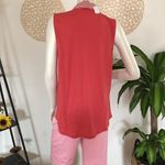 Ann Taylor  2 Tone tee shirt chiffon neck tie tank Photo 1