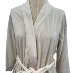 Christian Dior  Vintage Robe Super Soft Velvet Monogram Logo Cream Ivory Small Photo 2