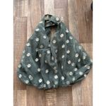 ZARA Embroidered Tulle Daisy Mesh Mini Bucket Bag in Sage Green Photo 2