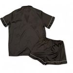Source Unknown Classic Coquette Black Satin Short sleeve and shorts Pajama Set Photo 1