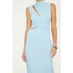 Lulus NWOT Kamara Light Blue Mesh Cutout Knotted Midi Bodycon Dress Small Photo 3