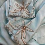 Vintage Blue Embroidered Cuff Long Sleeve Open Front Dressy Jacket Size M Photo 7