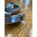 Aquatalia Melly Heels Women's 11 Silver Leather Block Preppy Party/Cocktail S72 Photo 8