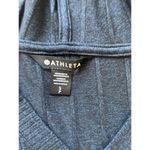 Athleta  Womens Blue & Black Steady State‎ Cropped Ribbed Hoodie Sweater Size S Photo 1