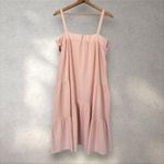 Jenni Kayne Jenni‎ Kayne Seersucker Summer Midi Dress Blush Tan Gauzy Sleeveless Sz XL Photo 7