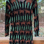 Pepaloves Women's Tiger Print Long Sleeve Mini Dress Size XS Black Photo 0